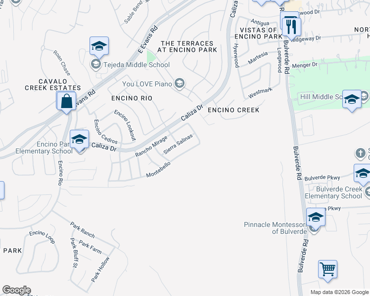 map of restaurants, bars, coffee shops, grocery stores, and more near 2754 Montebello in San Antonio