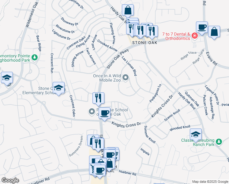 map of restaurants, bars, coffee shops, grocery stores, and more near 903 La Garganta in San Antonio