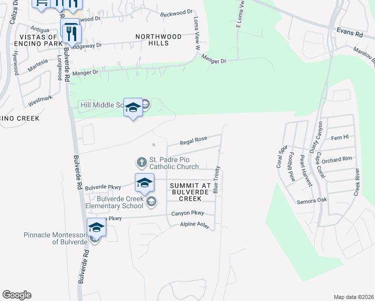 map of restaurants, bars, coffee shops, grocery stores, and more near 3943 Angel Trumpet in San Antonio