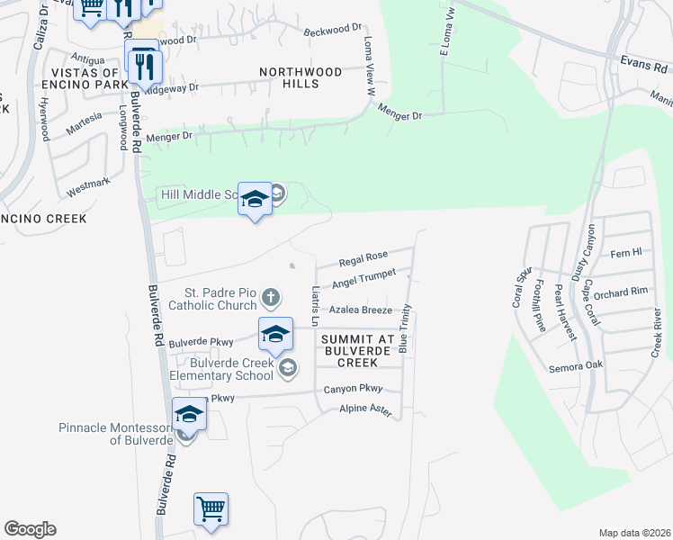 map of restaurants, bars, coffee shops, grocery stores, and more near 3931 Regal Rose in San Antonio