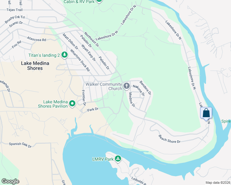 map of restaurants, bars, coffee shops, grocery stores, and more near 181 Ranch Drive in Bandera