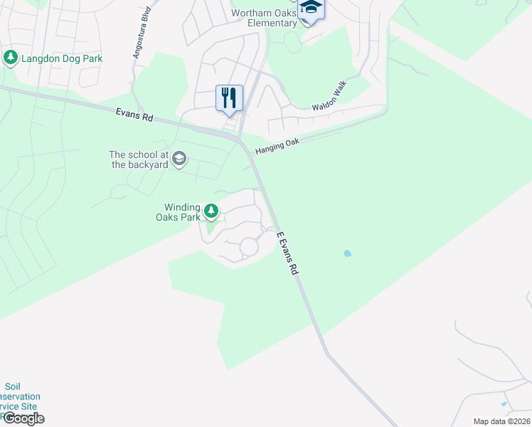 map of restaurants, bars, coffee shops, grocery stores, and more near 21018 Chestnut Cove in San Antonio
