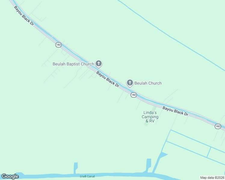 map of restaurants, bars, coffee shops, grocery stores, and more near 5483 Bayou Black Drive in Gibson