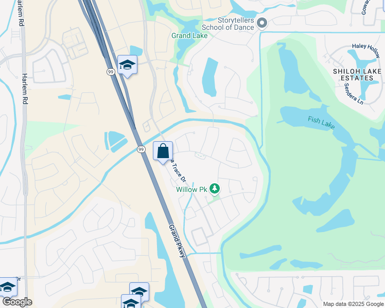 map of restaurants, bars, coffee shops, grocery stores, and more near 18135 Beltress Court in Richmond