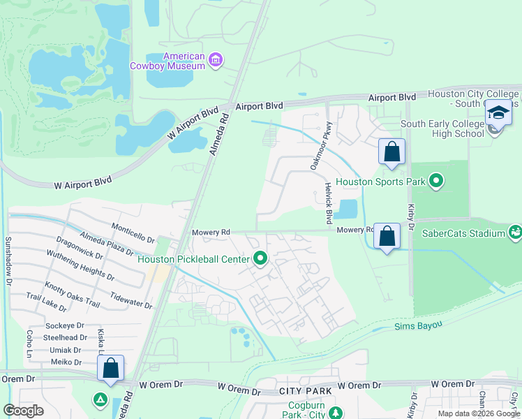 map of restaurants, bars, coffee shops, grocery stores, and more near 1715 Ramsay Way in Houston