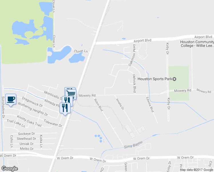 map of restaurants, bars, coffee shops, grocery stores, and more near 1715 Ramsay Way in Houston
