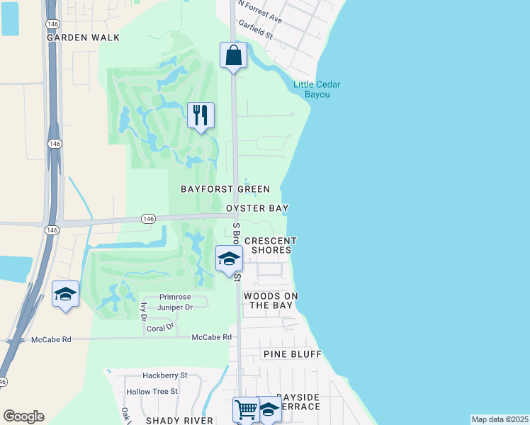 map of restaurants, bars, coffee shops, grocery stores, and more near 16 Bay Harbor in La Porte
