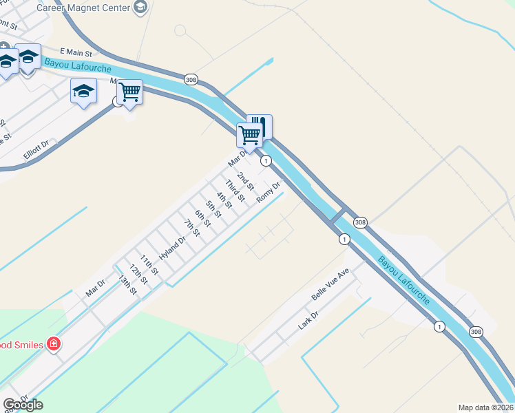 map of restaurants, bars, coffee shops, grocery stores, and more near 303 Romy Drive in Lockport