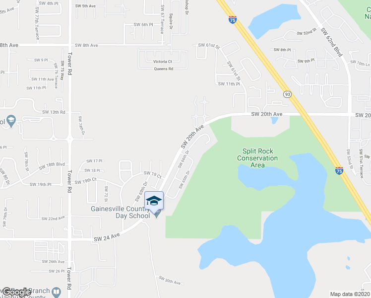map of restaurants, bars, coffee shops, grocery stores, and more near 1676 Southwest 66th Drive in Gainesville
