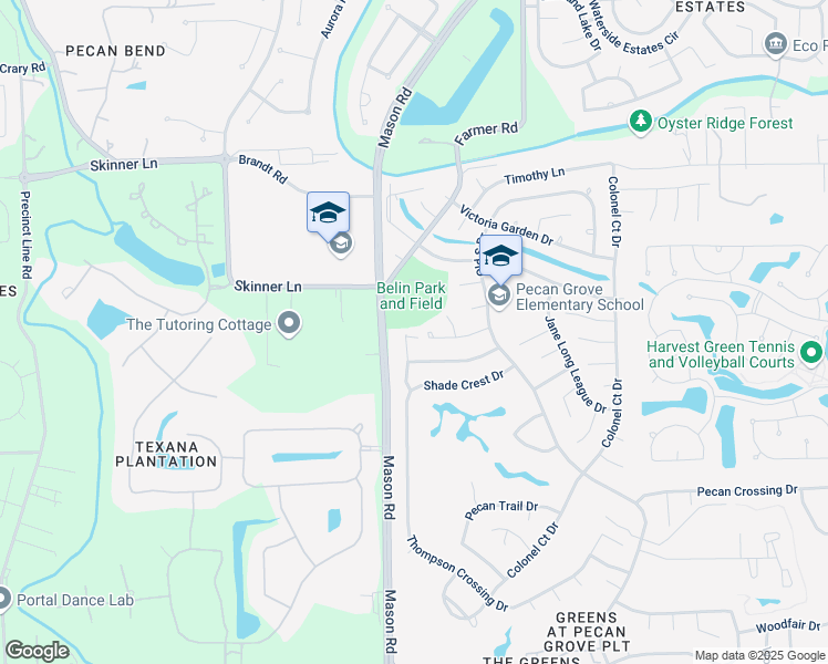 map of restaurants, bars, coffee shops, grocery stores, and more near 3119 Pecan Way Court in Richmond