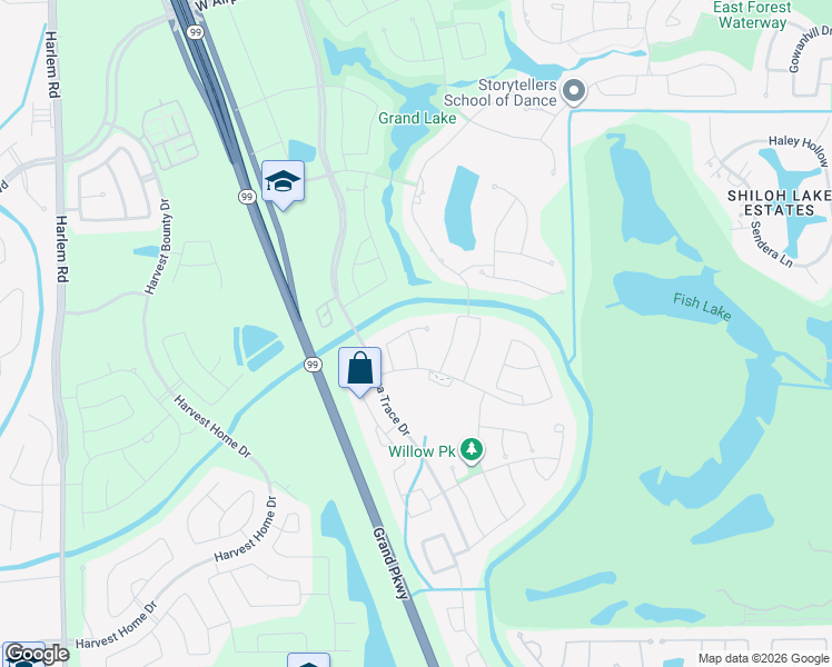 map of restaurants, bars, coffee shops, grocery stores, and more near 18203 Cairnbrogie Court in Richmond
