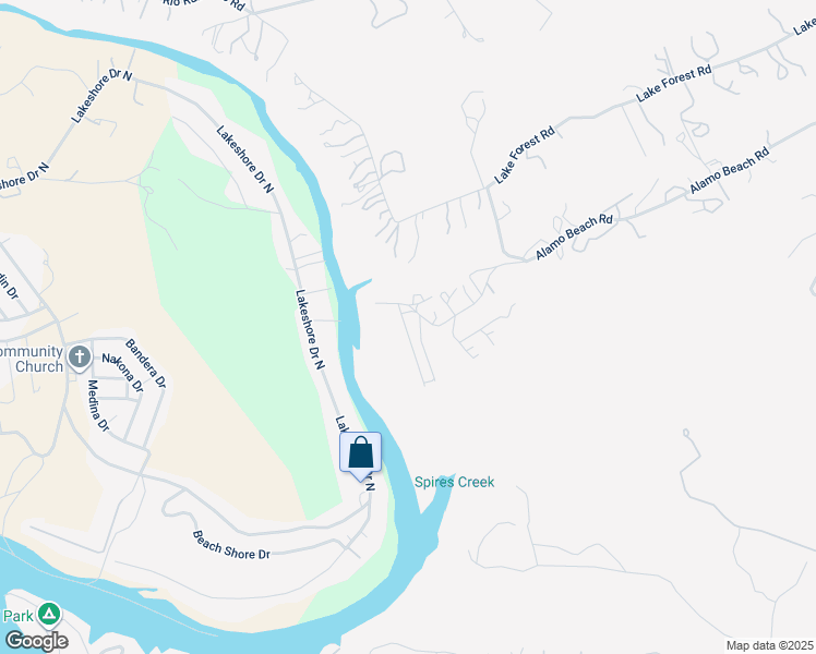map of restaurants, bars, coffee shops, grocery stores, and more near 1620 Alamo Beach Road in Pipe Creek