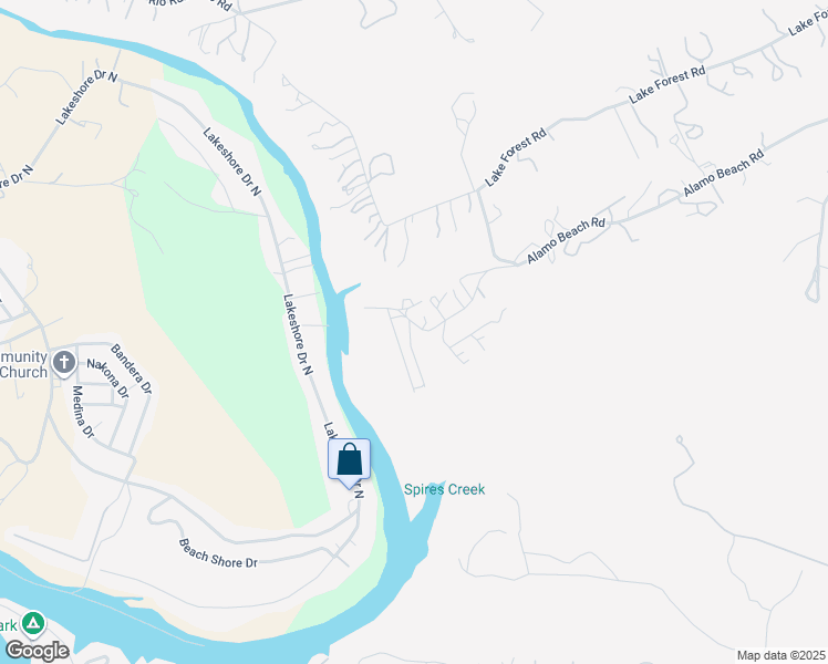 map of restaurants, bars, coffee shops, grocery stores, and more near 133 Alamo Drive in Pipe Creek