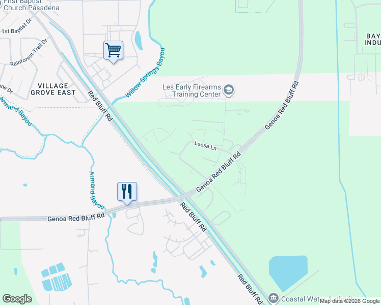 map of restaurants, bars, coffee shops, grocery stores, and more near 5903 Red Bluff Road in Pasadena