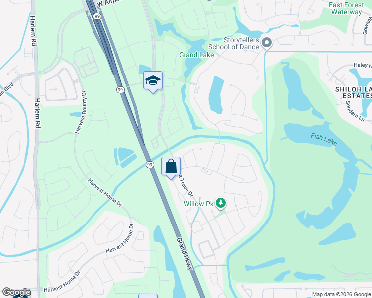 map of restaurants, bars, coffee shops, grocery stores, and more near 18218 Cairnbrogie Court in Richmond