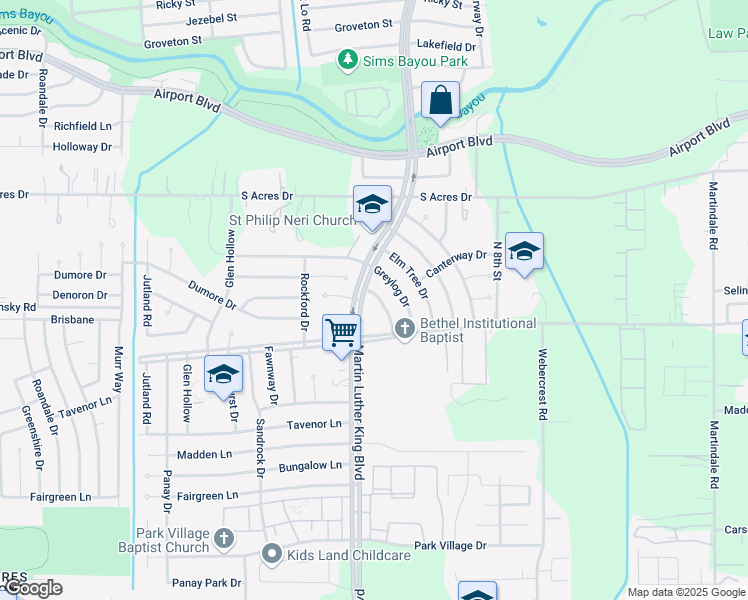 map of restaurants, bars, coffee shops, grocery stores, and more near 5510 Grace Point Lane in Houston