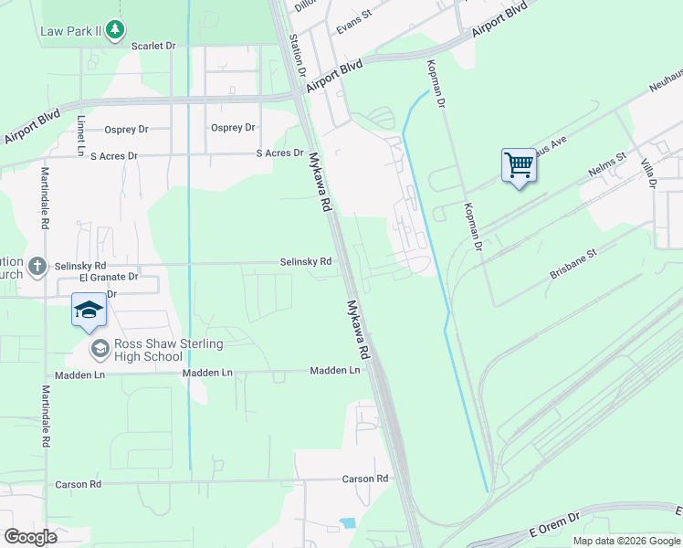 map of restaurants, bars, coffee shops, grocery stores, and more near 6720 Selinsky Road in Houston