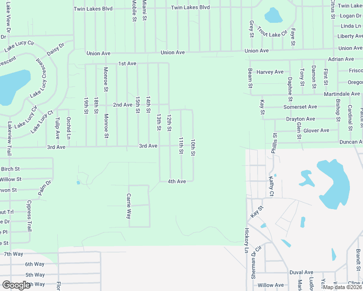 map of restaurants, bars, coffee shops, grocery stores, and more near 135 11th Street in Interlachen