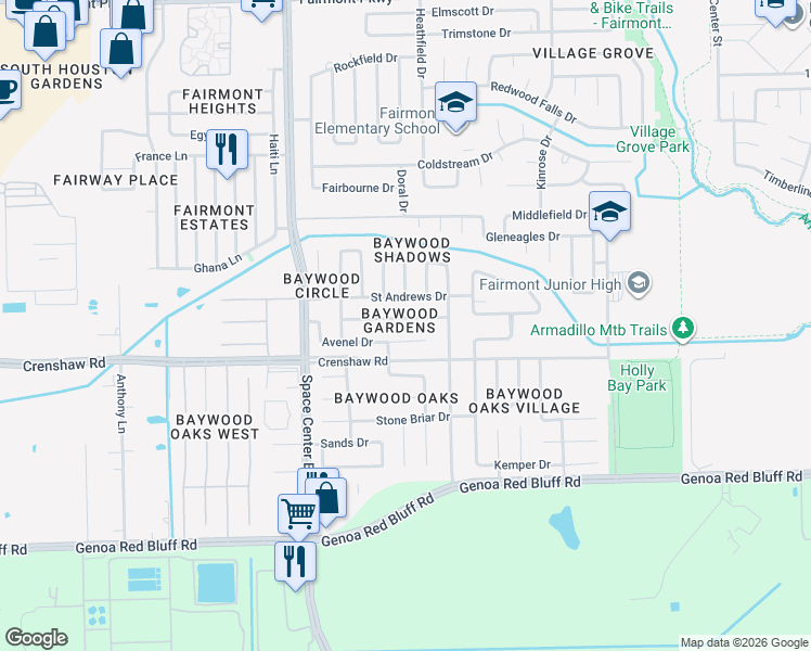map of restaurants, bars, coffee shops, grocery stores, and more near 6518 Inverness Way in Pasadena