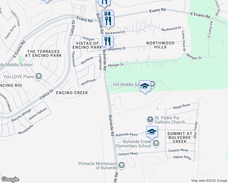 map of restaurants, bars, coffee shops, grocery stores, and more near 21403 Ravello Oaks in San Antonio