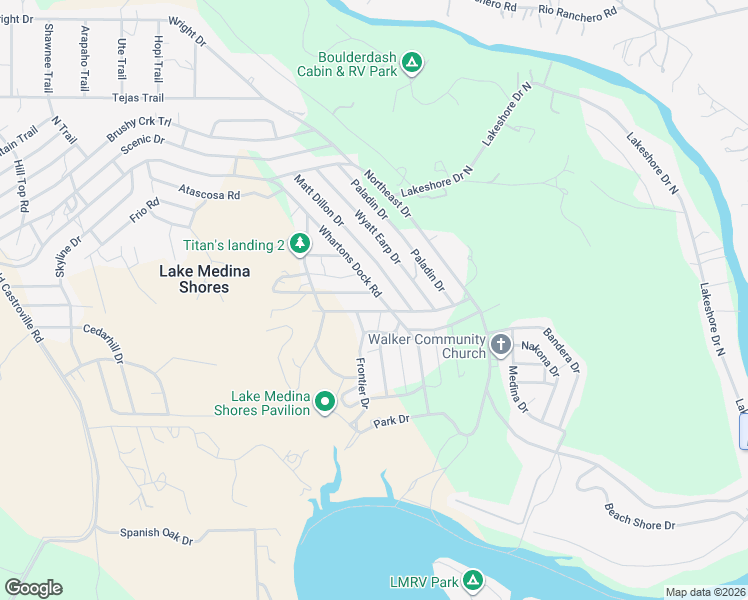 map of restaurants, bars, coffee shops, grocery stores, and more near 166 Doc Holiday Drive in Bandera