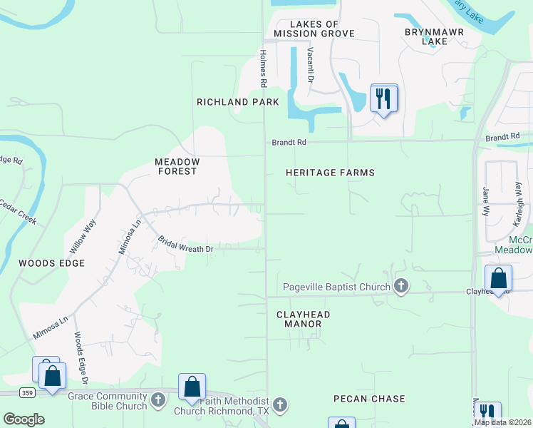map of restaurants, bars, coffee shops, grocery stores, and more near 3150 Holmes Road in Richmond