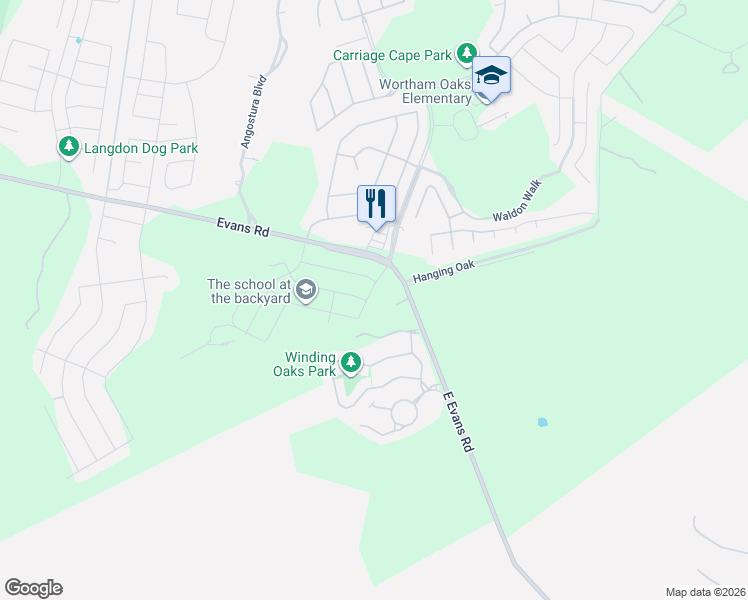 map of restaurants, bars, coffee shops, grocery stores, and more near 5680 East Evans Road in San Antonio