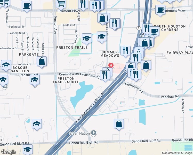 map of restaurants, bars, coffee shops, grocery stores, and more near in Pasadena
