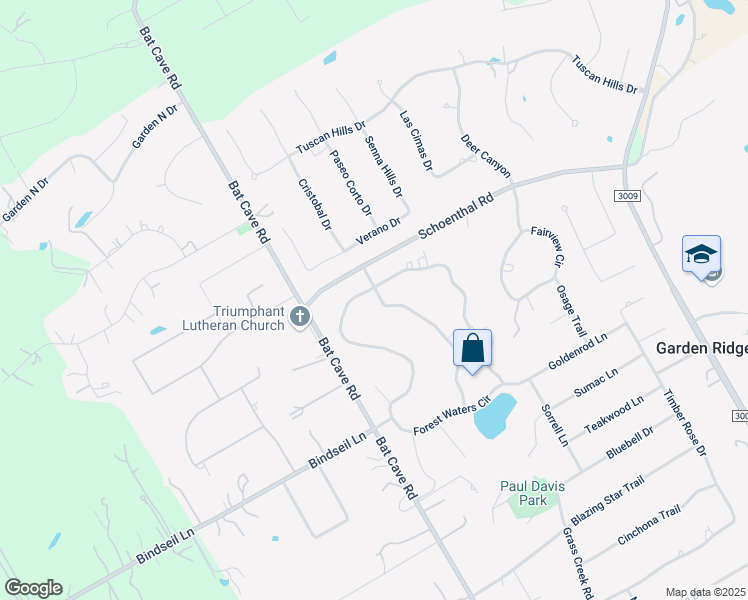 map of restaurants, bars, coffee shops, grocery stores, and more near 21460 Water Wood Drive in Garden Ridge