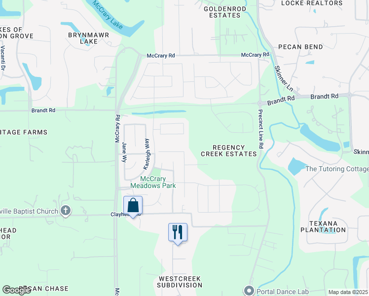 map of restaurants, bars, coffee shops, grocery stores, and more near 3502 Britton Burrow Way in Richmond