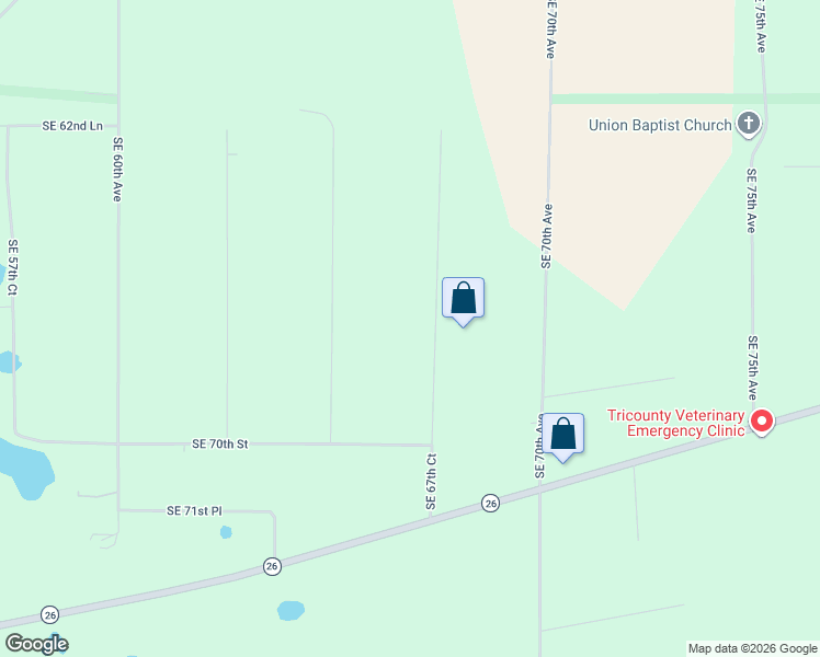 map of restaurants, bars, coffee shops, grocery stores, and more near 6739 Southeast 67th Court in Trenton