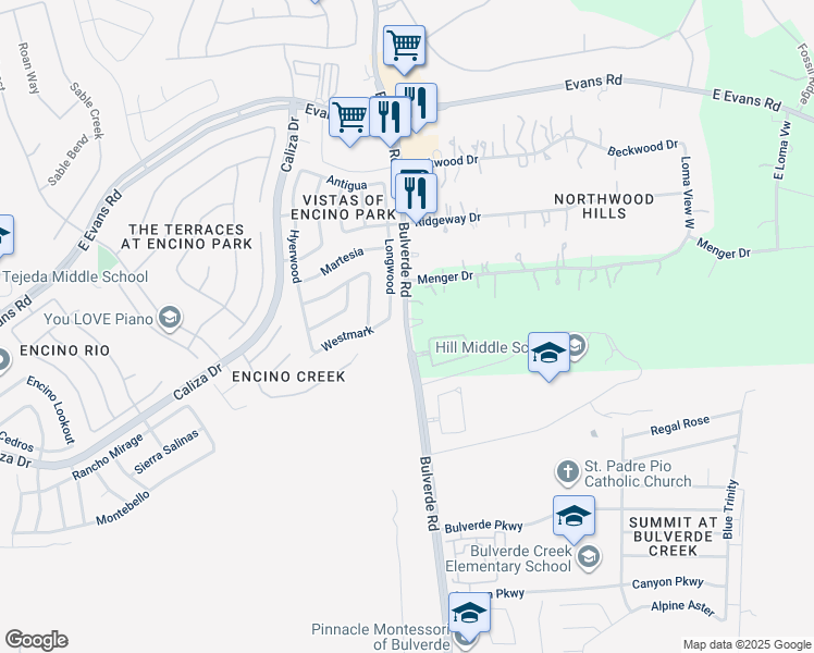 map of restaurants, bars, coffee shops, grocery stores, and more near 21314 Bulverde Road in San Antonio