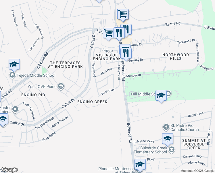 map of restaurants, bars, coffee shops, grocery stores, and more near 3438 Maitland in San Antonio