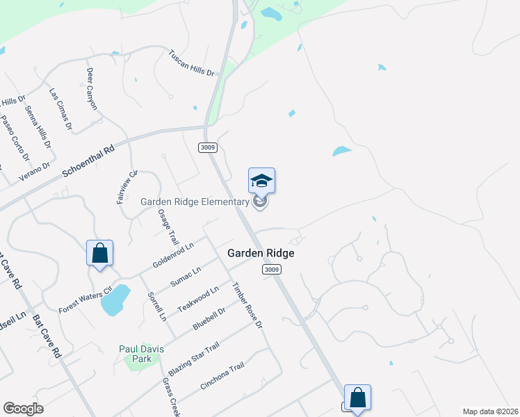 map of restaurants, bars, coffee shops, grocery stores, and more near Municipal Parkway in Garden Ridge