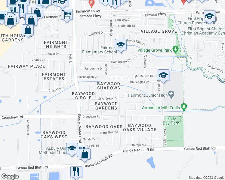 map of restaurants, bars, coffee shops, grocery stores, and more near 4723 Pinehurst Street in Pasadena
