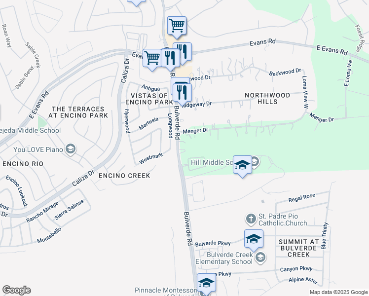 map of restaurants, bars, coffee shops, grocery stores, and more near 3703 Ravello Ridge in San Antonio