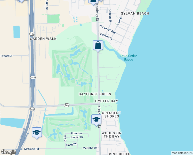 map of restaurants, bars, coffee shops, grocery stores, and more near 2001 Troon Drive in La Porte