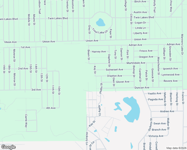 map of restaurants, bars, coffee shops, grocery stores, and more near 406 Kay Street in Interlachen
