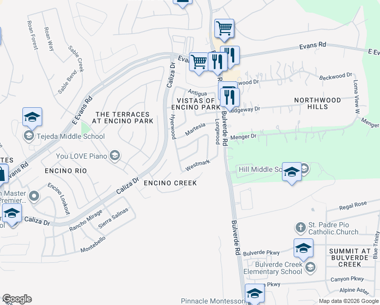map of restaurants, bars, coffee shops, grocery stores, and more near 3411 Heather Bluff in San Antonio