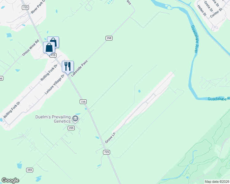 map of restaurants, bars, coffee shops, grocery stores, and more near Unnamed Road in Canyon Lake