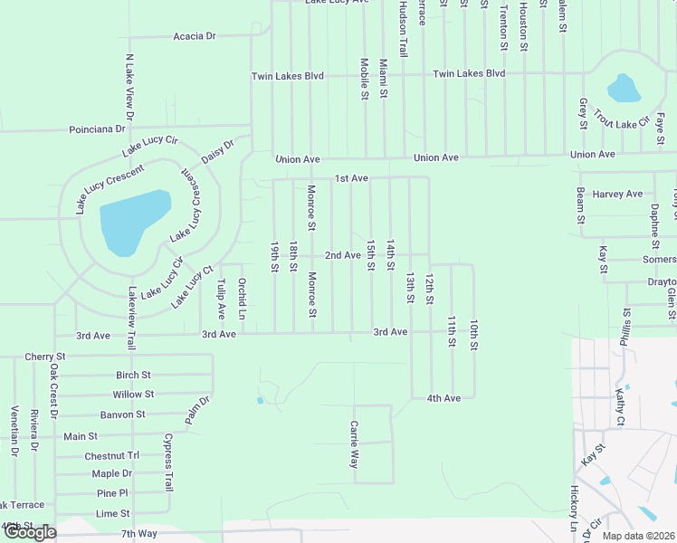 map of restaurants, bars, coffee shops, grocery stores, and more near 208 17th Street in Interlachen