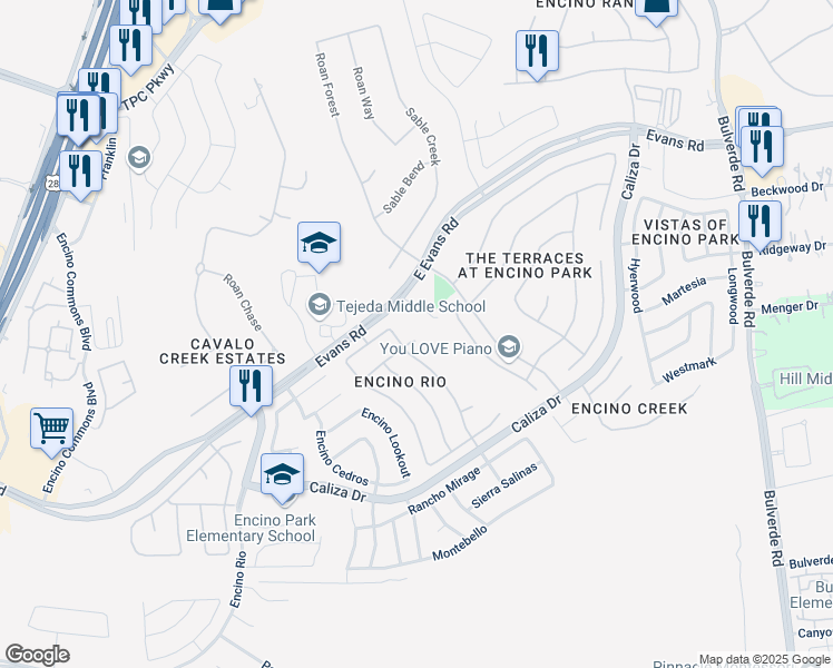 map of restaurants, bars, coffee shops, grocery stores, and more near 2815 Rio Brazos in San Antonio