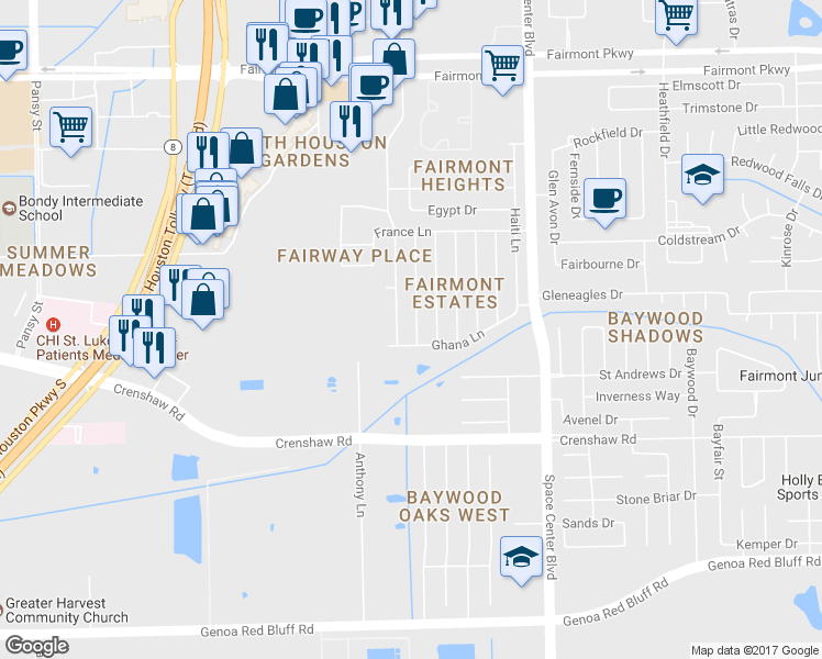map of restaurants, bars, coffee shops, grocery stores, and more near 4622 Monaco Lane in Pasadena