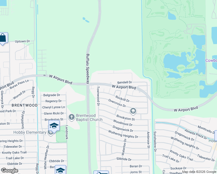 map of restaurants, bars, coffee shops, grocery stores, and more near 12902 Simsview Drive in Houston