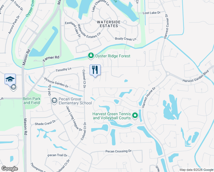 map of restaurants, bars, coffee shops, grocery stores, and more near 1534 Hackberry Heights Drive in Richmond