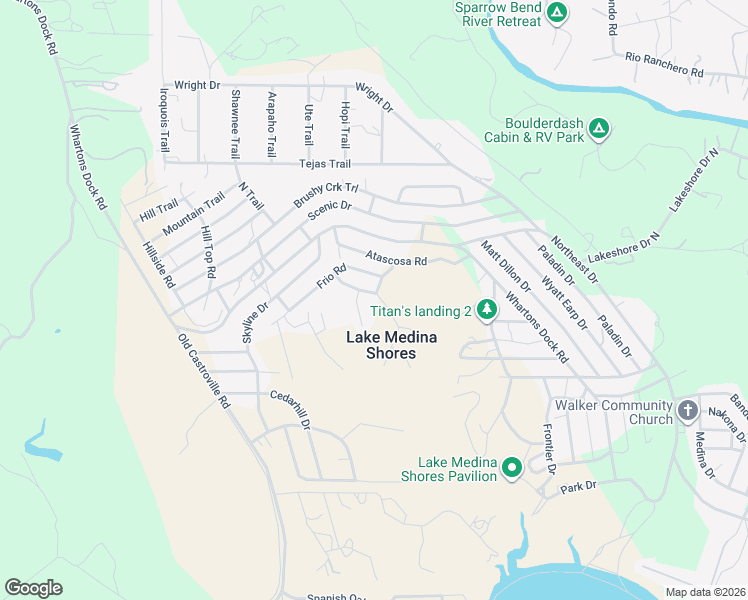 map of restaurants, bars, coffee shops, grocery stores, and more near 234 Camp Verde Rd in Bandera