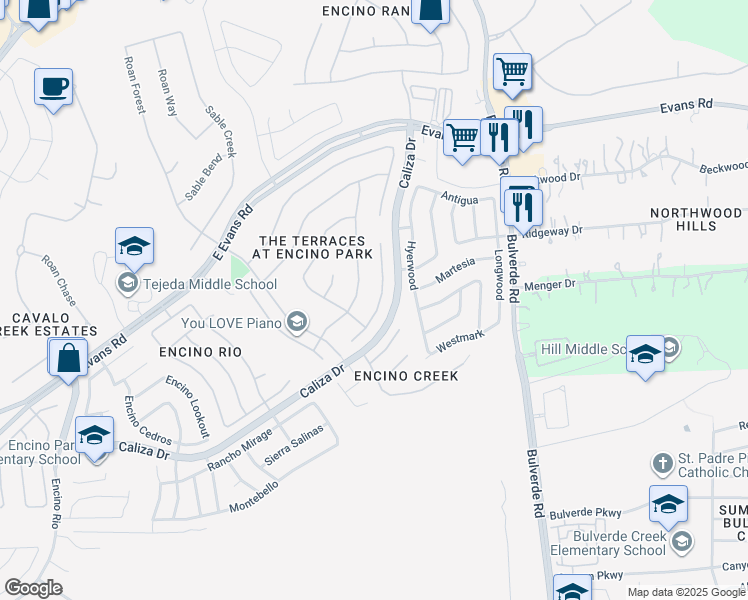 map of restaurants, bars, coffee shops, grocery stores, and more near 3414 Blackstone Run in San Antonio