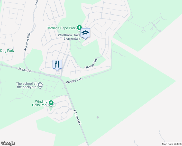 map of restaurants, bars, coffee shops, grocery stores, and more near 21501 Riverton Rise in San Antonio