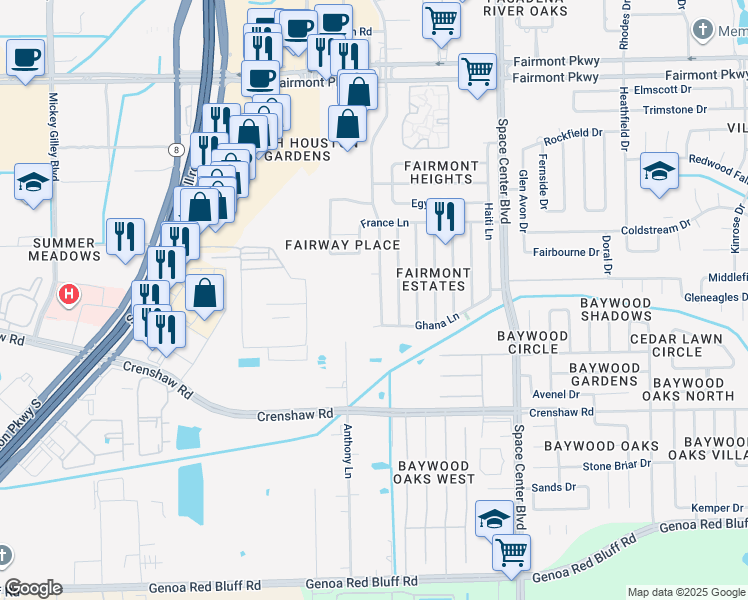 map of restaurants, bars, coffee shops, grocery stores, and more near 4610 Nations Drive in Pasadena