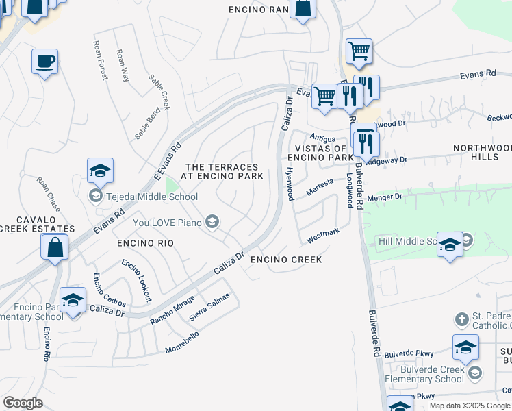 map of restaurants, bars, coffee shops, grocery stores, and more near 3414 Blackstone Run in San Antonio